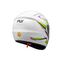 Capacete motociclista FLY F-9 HG Harmonia branco amarelo com sistema de ventilação e fecho micrométrico