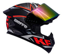 Capacete Bieffe B-12 KF - Preto/Vermelho Fosco