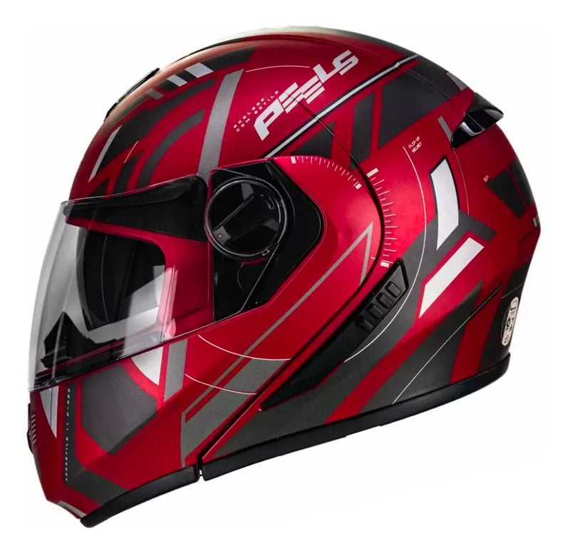 Capacete Peels U-RB2 Dynamic - Cor Vermelho Fosco/Grafite