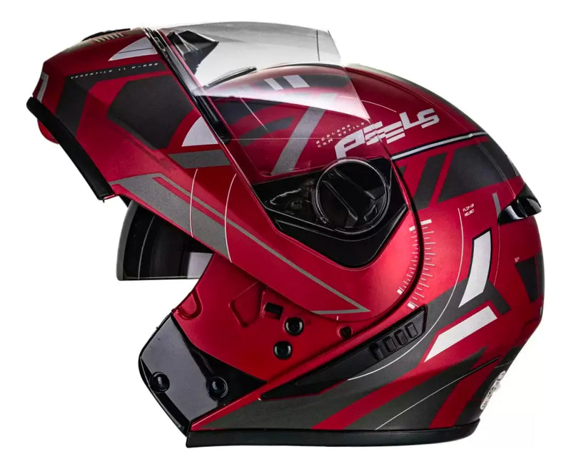 Capacete Peels U-RB2 Dynamic - Cor Vermelho Fosco/Grafite