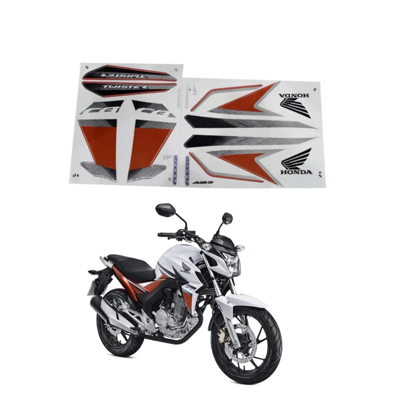 Kit Adesivos Honda CB 250 Twister 2017 Branca - Faixas Originais 1230