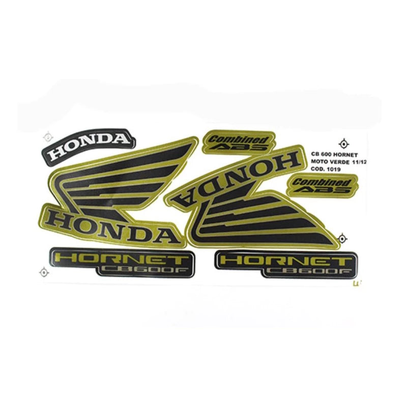 Kit Adesivos Honda CB 600F Hornet 2011/2012 Verde Metálico - Faixas Originais 1019