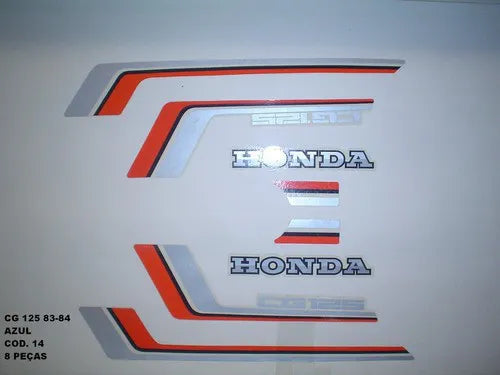 Kit Adesivos Honda CG 125 1983/1984 Azul - Faixas Originais 0014