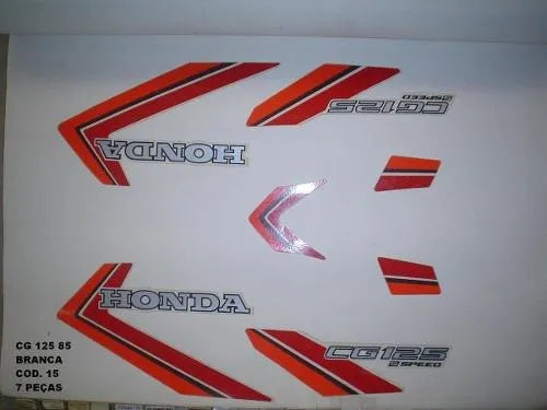 Kit Adesivos Honda CG 125 1985 Branca - Faixas Originais 0015