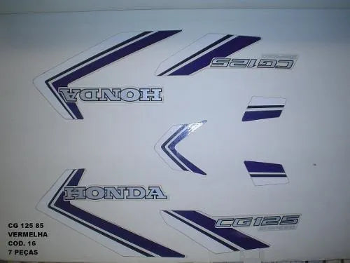 Kit Adesivos Honda CG 125 1985 Vermelha - Faixas Originais 0016