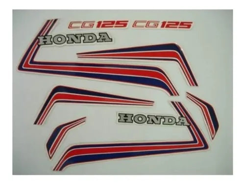 Kit Adesivos Honda CG 125 1986 Branca - Faixas Originais 0018