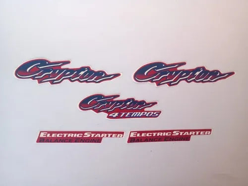 Kit Completo de Adesivos Yamaha Crypton 2002 - Cor Vermelha