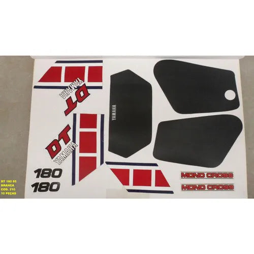 Kit Completo de Adesivos Yamaha DTN 180 1985 - Cor Branco