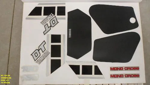 Kit Completo de Adesivos Yamaha DTN 180 1985 - Cor Vermelho