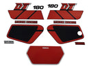 Kit Completo de Adesivos Yamaha DTZ 180 1988 - Cor Preto