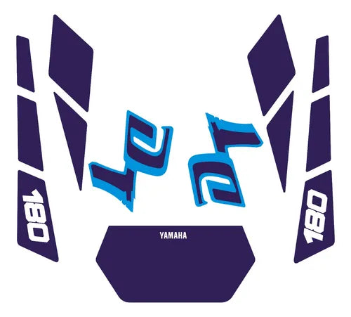Kit Completo de Adesivos Yamaha DTZ 180 1990 - Cor Branco/Azul