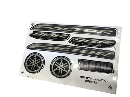 Faixa Adesiva Yamaha Factor 125 2010 Original Preta - Qualidade Premium e Acabamento Perfeito