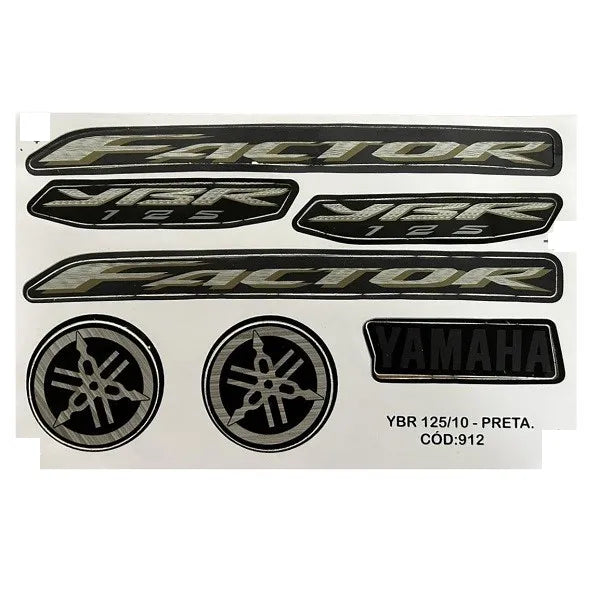 Faixa Adesiva Yamaha Factor 125 2010 Original Preta - Qualidade Premium e Acabamento Perfeito