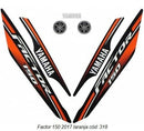 Kit Completo de Adesivos Yamaha Factor 150 2017 - Cor Laranja