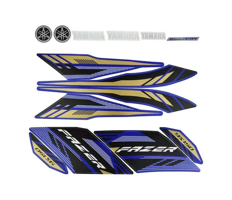 Faixa Adesiva Yamaha Fazer 150 SED 2016 Original Azul - Qualidade Premium e Acabamento Perfeito