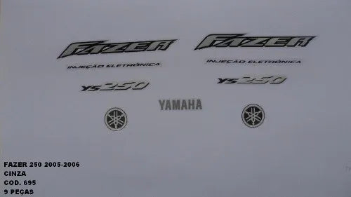 Faixa Adesiva Yamaha Fazer 250 2005/2006 Original Cinza - Qualidade Premium e Acabamento Perfeito