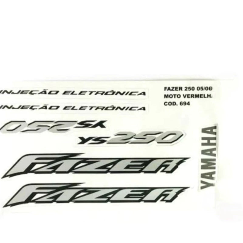 Faixa Adesiva Yamaha Fazer 250 2005/2006 Original Vermelha - Qualidade Premium e Acabamento Perfeito