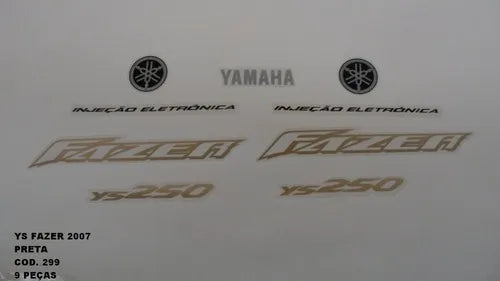 Faixa Adesiva Yamaha Fazer 250 2007 Original Preta - Qualidade Premium e Acabamento Perfeito