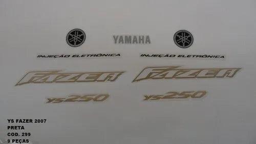 Faixa Adesiva Yamaha Fazer 250 2007 Original Preta - Qualidade Premium e Acabamento Perfeito