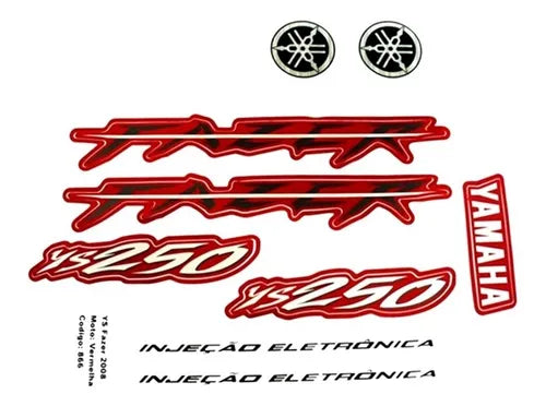 Faixa Adesiva Yamaha Fazer 250 2008 Original Vermelha - Qualidade Premium e Acabamento Perfeito