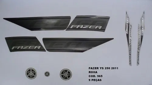 Faixa Adesiva Yamaha Fazer 250 2011 Original Roxa - Qualidade Premium e Acabamento Perfeito