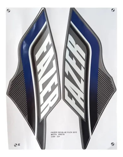 Faixa Adesiva Yamaha Fazer 250 Blue Flex 2015 Original Preta - Qualidade Premium e Acabamento Perfeito