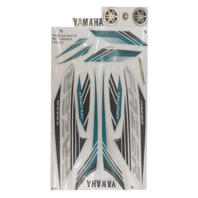 Faixa Adesiva Yamaha Fazer 250 Blue Flex 2016 Original Branca - Qualidade Premium e Acabamento Perfeito