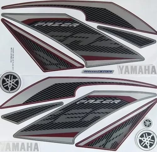 Faixa Adesiva Yamaha Fazer 250 Blue Flex 2017 Original Vermelha - Qualidade Premium e Acabamento Perfeito