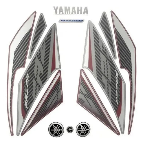 Faixa Adesiva Yamaha Fazer 250 Blue Flex 2017 Original Vermelha - Qualidade Premium e Acabamento Perfeito
