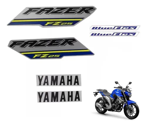 Faixa Adesiva Yamaha Fazer 250 FZ 2018/2019 Original Azul - Qualidade Premium e Acabamento Perfeito