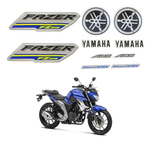 Faixa Adesiva Yamaha Fazer 250 FZ 2018/2019 Original Azul - Qualidade Premium e Acabamento Perfeito