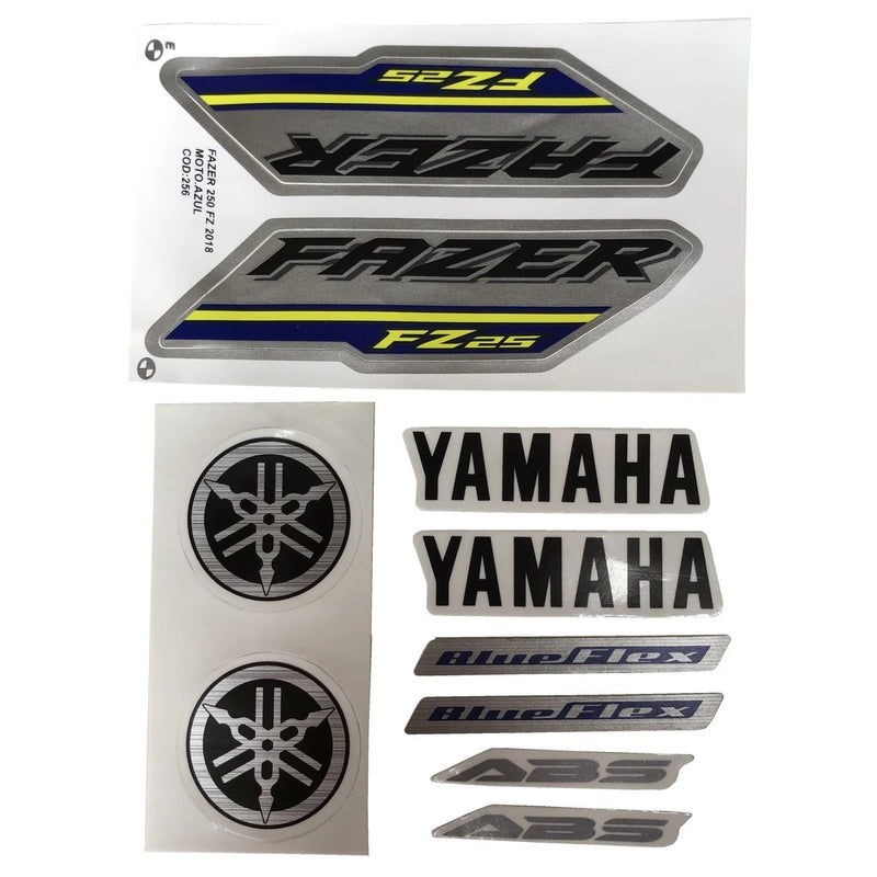 Faixa Adesiva Yamaha Fazer 250 FZ 2018/2019 Original Azul - Qualidade Premium e Acabamento Perfeito