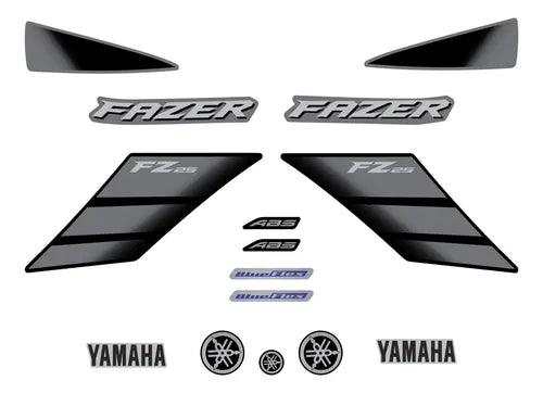 Faixa Adesiva Yamaha Fazer 250 FZ 2022 Original Preta - Qualidade Premium e Acabamento Perfeito
