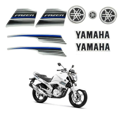 Faixa Adesiva Yamaha Fazer 250 YS 2015 Original Branca - Qualidade Premium e Acabamento Perfeito