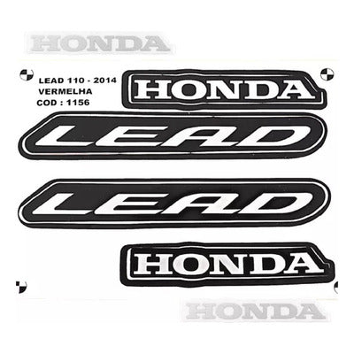 Kit Completo de Adesivos Honda Lead 110 2014 - Cor Vermelho