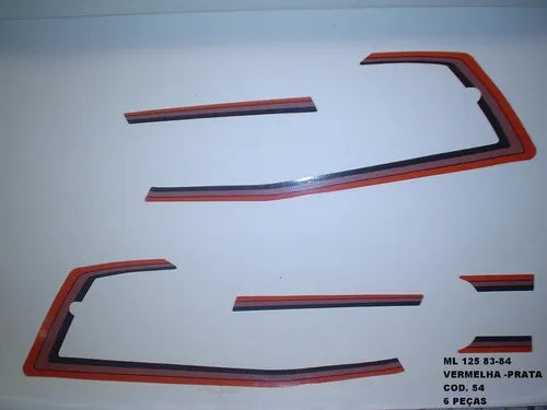 Faixa Adesiva ML 83/84 Original Vermelho/Prata - Qualidade Premium e Acabamento Perfeito