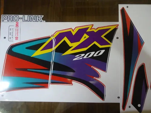 Kit Completo de Adesivos Honda NX 200 1998 - Cor Laranja