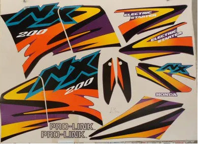 Kit Completo de Adesivos Honda NX 200 1999 - Cor Roxa Metálico