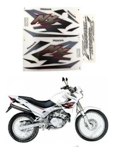 Kit Completo de Adesivos Honda NX 400 2000 - Cor Prata