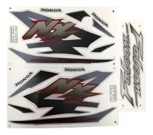 Kit Completo de Adesivos Honda NX 400 2000 - Cor Prata