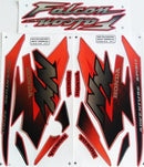 Kit Completo de Adesivos Honda NX 400 2000 - Cor Vermelho
