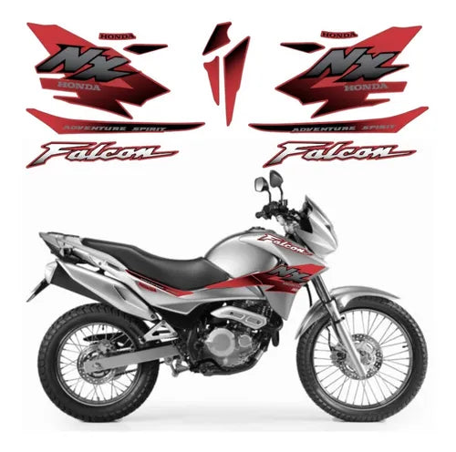 Kit Completo de Adesivos Honda NX 400 2002 - Cor Vermelha