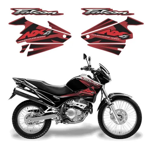 Kit Completo de Adesivos Honda NX 400 2003 - Cor Vermelha