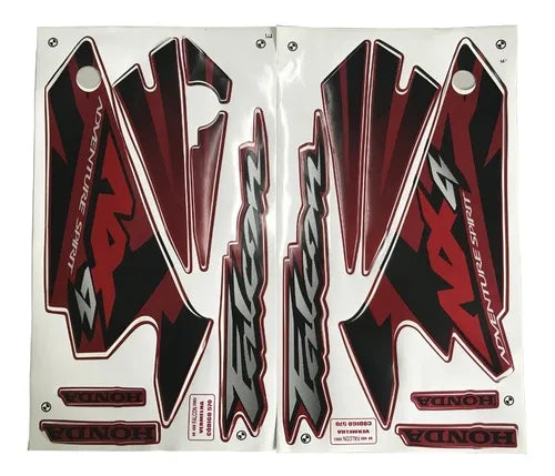 Kit Completo de Adesivos Honda NX 400 2003 - Cor Vermelha