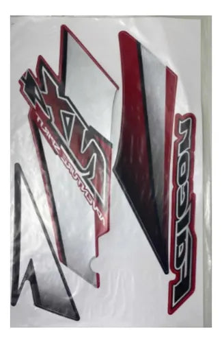 Kit Completo de Adesivos Honda NX 400 2004 - Cor Vermelha