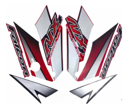 Kit Completo de Adesivos Honda NX 400 2004 - Cor Vermelha