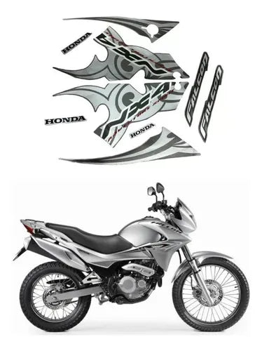 Kit Completo de Adesivos Honda NX 400 2006 - Cor Prata