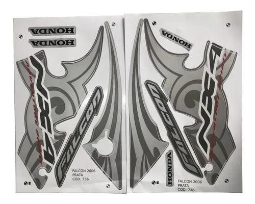 Kit Completo de Adesivos Honda NX 400 2006 - Cor Prata
