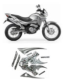 Kit Completo de Adesivos Honda NX 400 2006 - Cor Prata