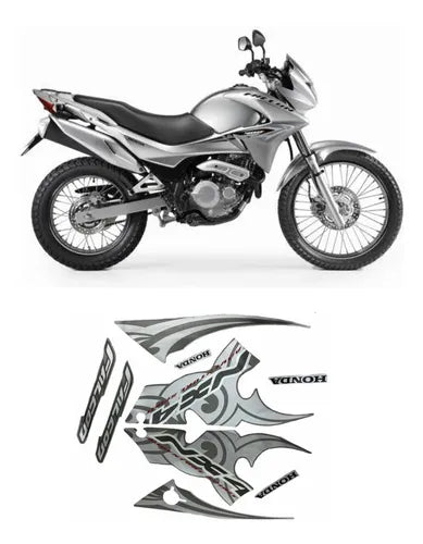 Kit Completo de Adesivos Honda NX 400 2006 - Cor Prata